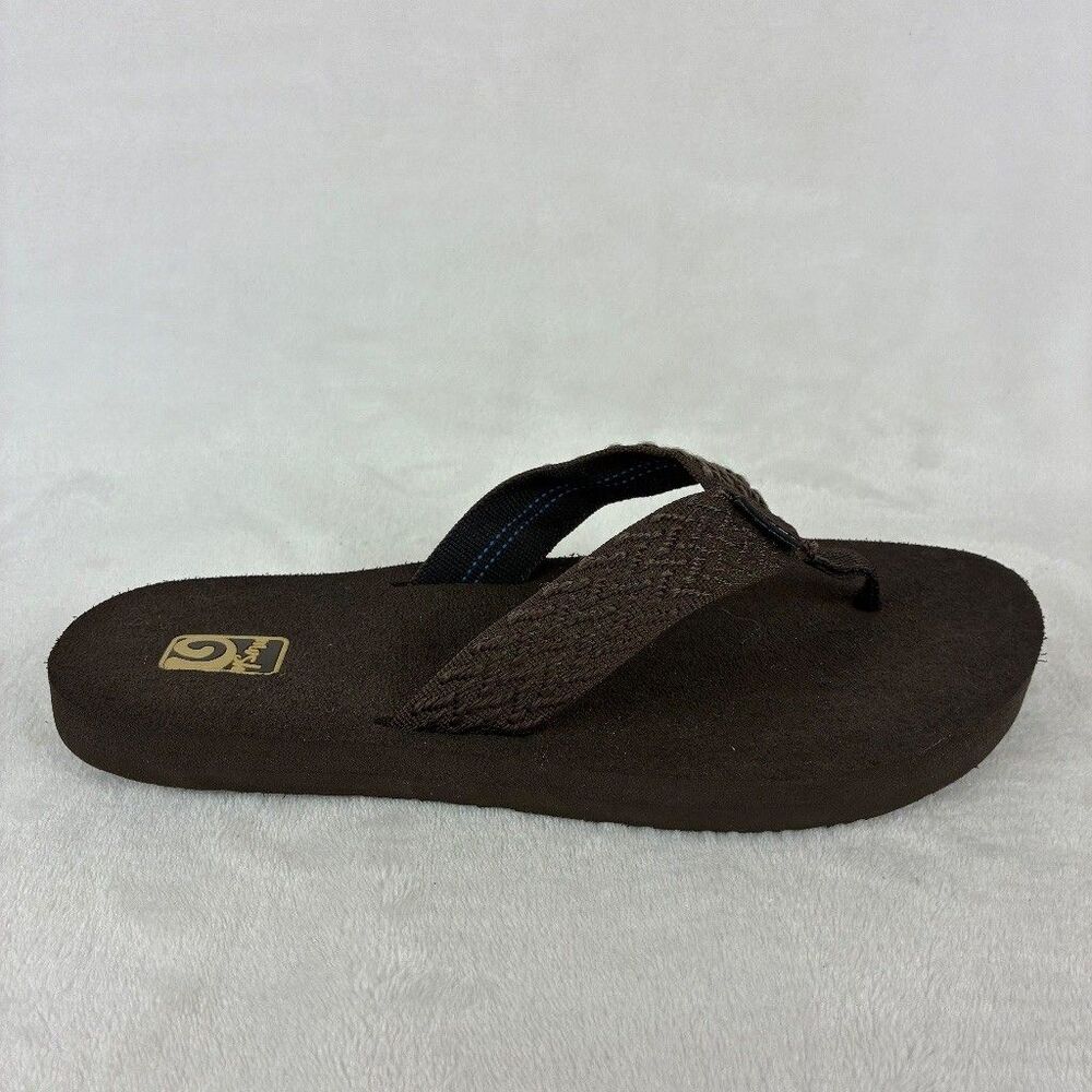 Teva Mush II Flip Flop Sandals Womens 9 Brown Woven Strap S/N 4198 Beach Comfort - Picture 10 of 11